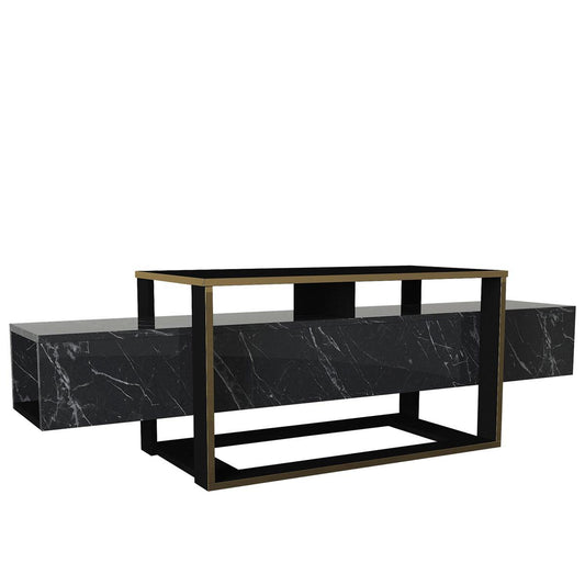 Έπιπλο Τηλεόρασης ArteLibre LEVITHA Μαύρο Μοριοσανίδα/Μελαμίνη 160x50x46cm - Hippiehome.gr