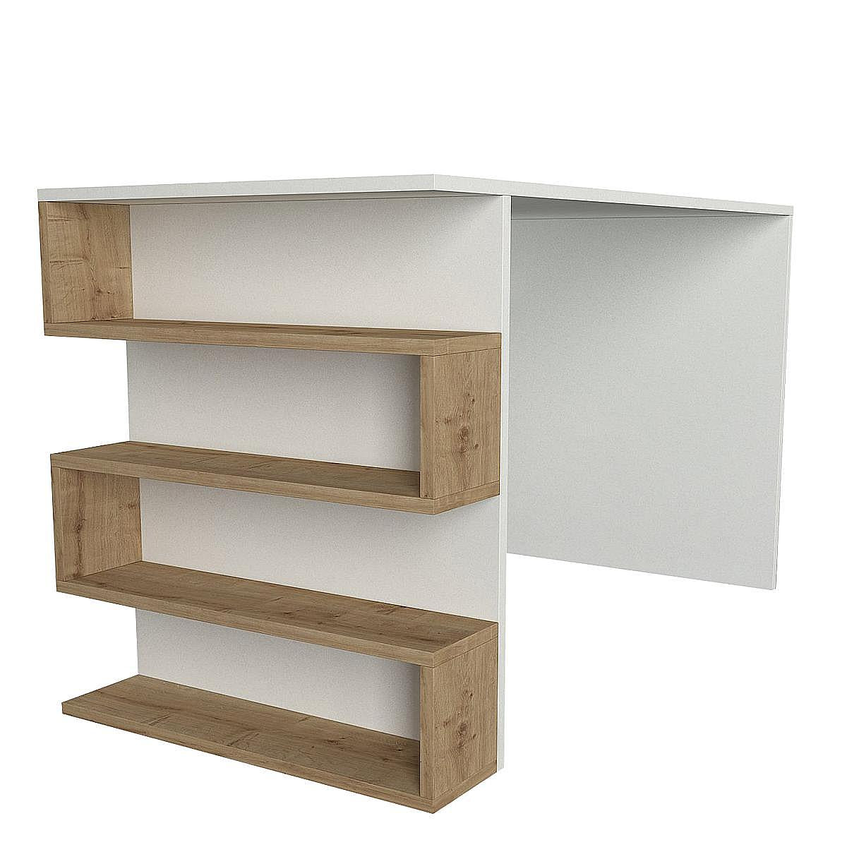 Γραφείο ArteLibre CLEORA Φυσικό/Λευκό Μοριοσανίδα/Μελαμίνη 120x60x74cm - Hippiehome.gr