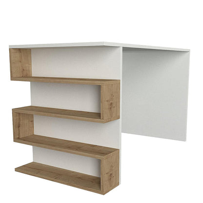 Γραφείο ArteLibre CLEORA Φυσικό/Λευκό Μοριοσανίδα/Μελαμίνη 120x60x74cm - Hippiehome.gr