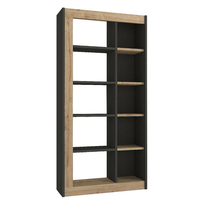 Βιβλιοθήκη ArteLibre ARAI Φυσικό/Ανθρακί Μοριοσανίδα/Μελαμίνη 75x25x148cm - Hippiehome.gr