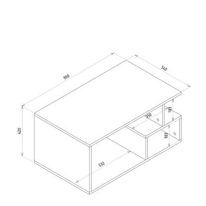 Τραπεζάκι Σαλονιού ArteLibre DRAKE Καρυδί/Μαύρο Μοριοσανίδα/Μελαμίνη 90x54x42cm - Hippiehome.gr