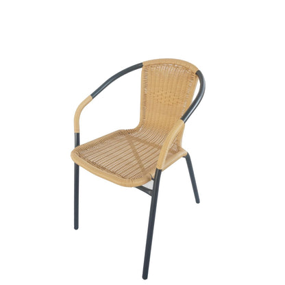 Πολυθρόνα ArteLibre Rattan Mercury Μπεζ/Μαύρο 54x61x73cm - Hippiehome.gr