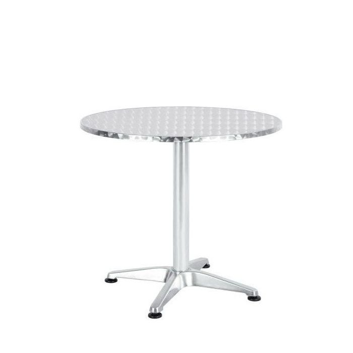 Τραπέζι ArteLibre Αλουμινίου IO Ασημί Φ70x70cm - Hippiehome.gr