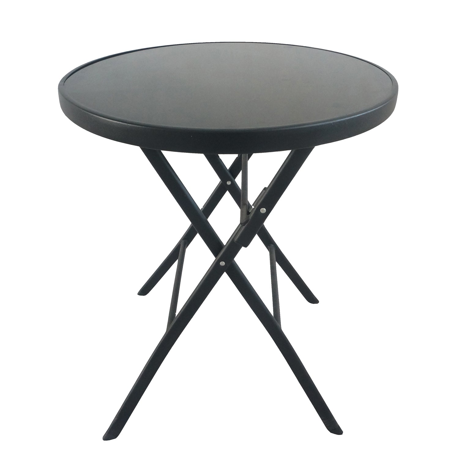 Τραπέζι Μεταλλικό ArteLibre Πτυσσόμενο TAURUS Μαύρο Φ60x70cm - Hippiehome.gr