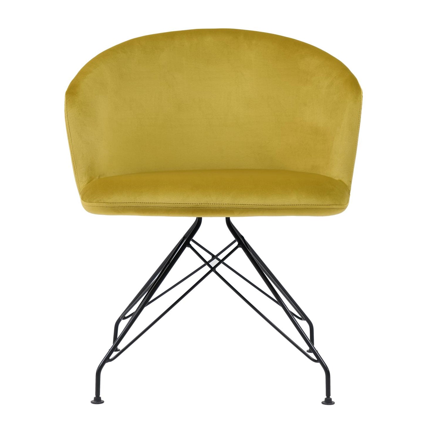 Πολυθρόνα ArteLibre JOHAN Κίτρινο Βελούδο/Μέταλλο 63x51x78cm - Hippiehome.gr