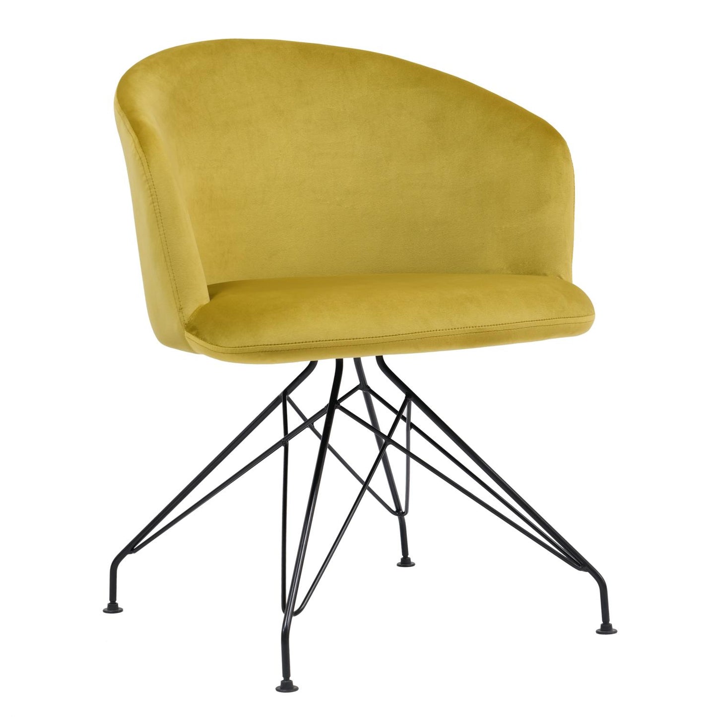 Πολυθρόνα ArteLibre JOHAN Κίτρινο Βελούδο/Μέταλλο 63x51x78cm - Hippiehome.gr