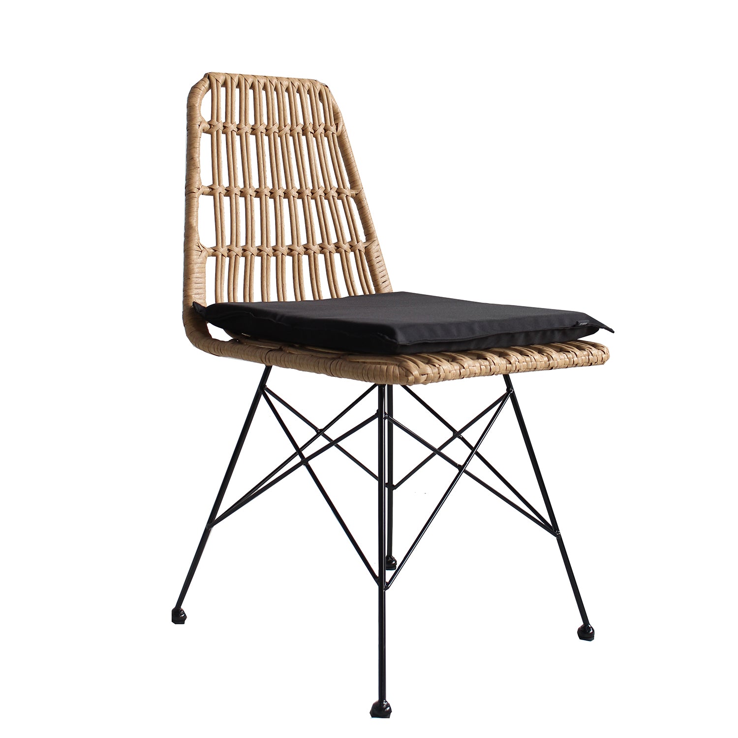 Καρέκλα Κήπου ArteLibre ALFONSE Φυσικό/Μαύρο Μέταλλο/Rattan 47x62x81cm - Hippiehome.gr