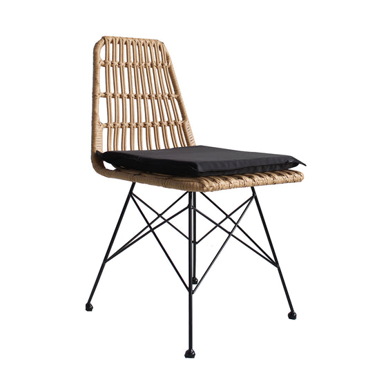 Καρέκλα Κήπου ArteLibre ALFONSE Φυσικό/Μαύρο Μέταλλο/Rattan 47x62x81cm - Hippiehome.gr