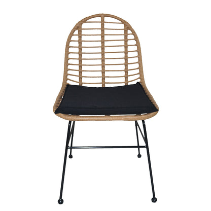 Καρέκλα Κήπου ArteLibre ACCIUS Φυσικό/Μαύρο Μέταλλο/Rattan 49x56x84cm - Hippiehome.gr