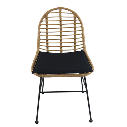 Καρέκλα Κήπου ArteLibre ACCIUS Φυσικό/Μαύρο Μέταλλο/Rattan 49x56x84cm - Hippiehome.gr