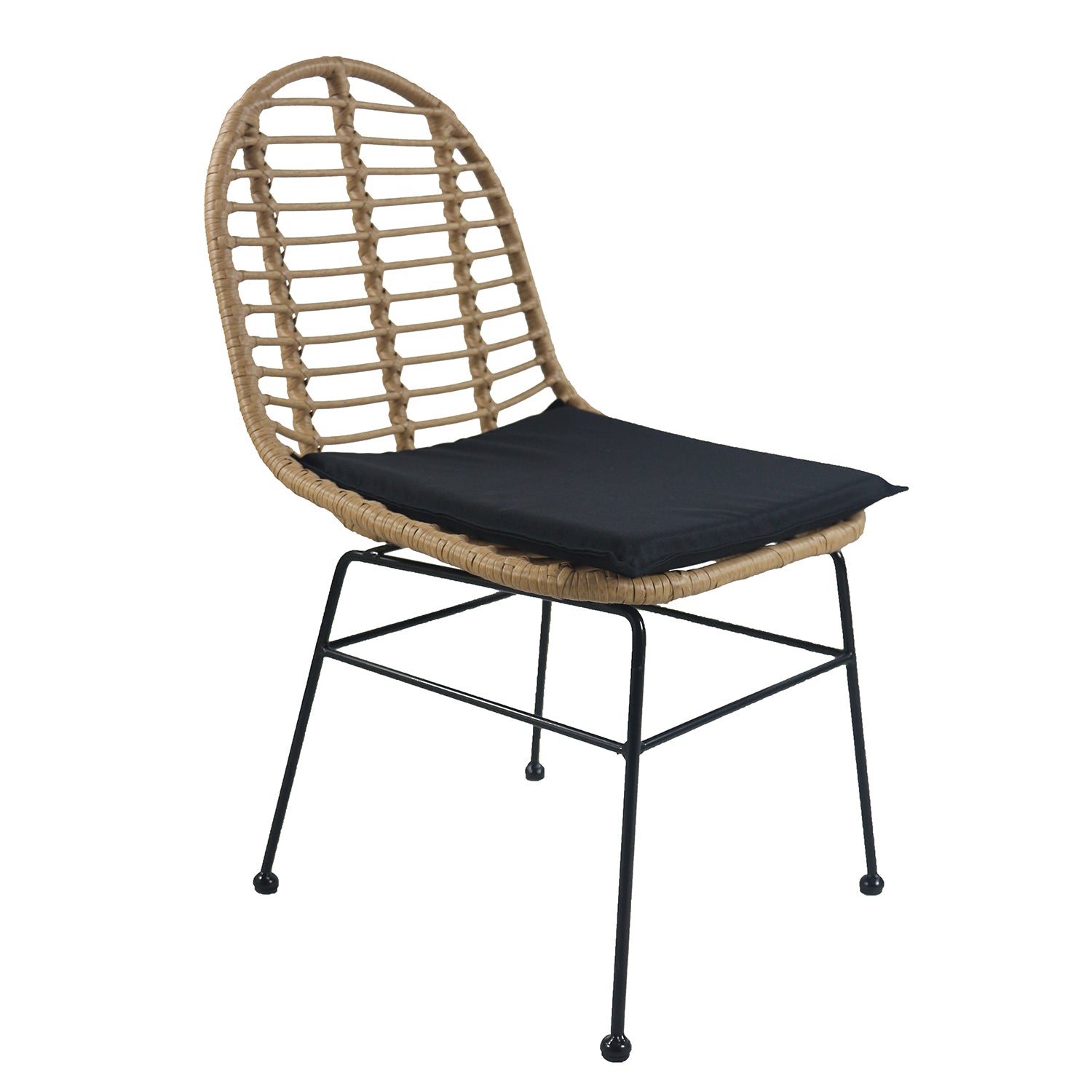 Καρέκλα Κήπου ArteLibre ACCIUS Φυσικό/Μαύρο Μέταλλο/Rattan 49x56x84cm - Hippiehome.gr