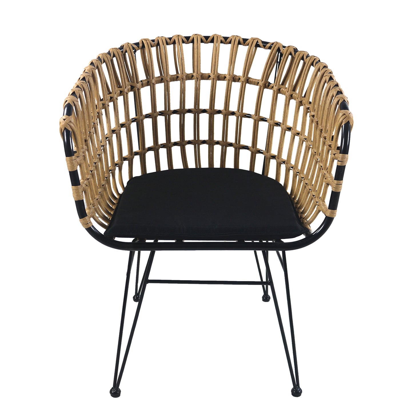 Καρέκλα Κήπου ArteLibre AULIUS Φυσικό/Μαύρο Μέταλλο/Rattan 57x60x78.5cm - Hippiehome.gr