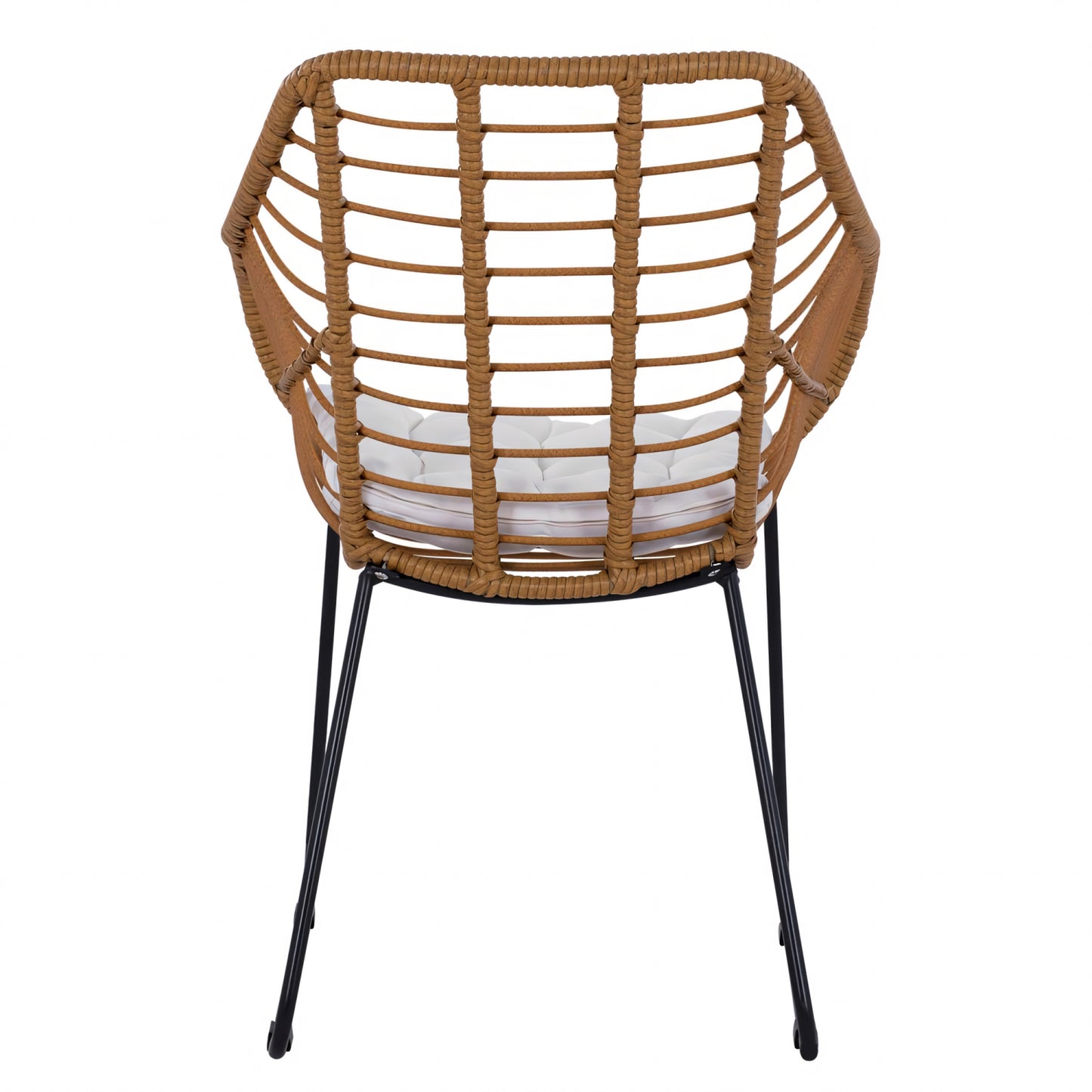 ArteLibre Garden Armchair ABURIUS Natural/Black Rattan/Metal 63x60x83.5cm