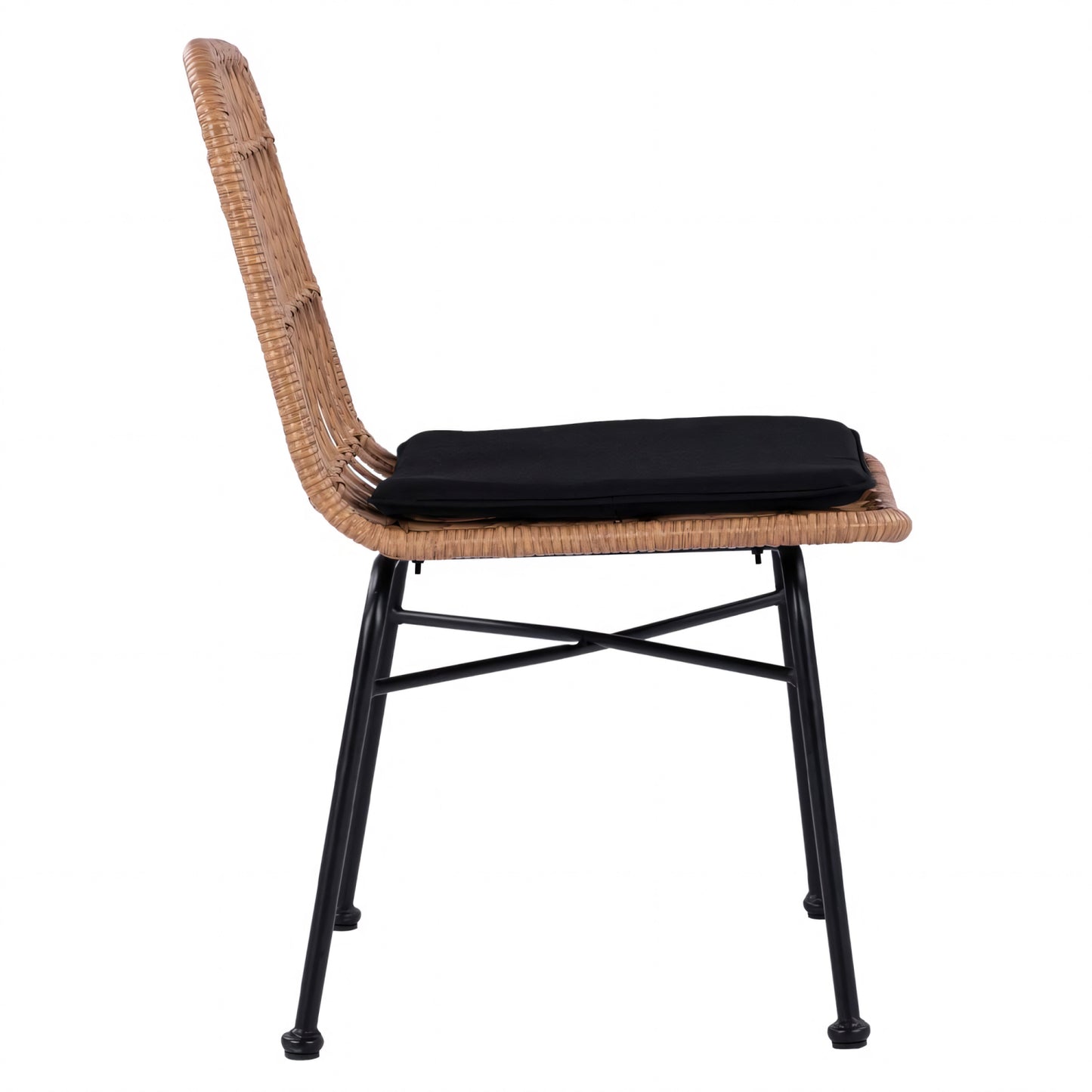 Garden Chair ArteLibre AFRANIUS Natural/Black Rattan/Metal 47x50x85cm