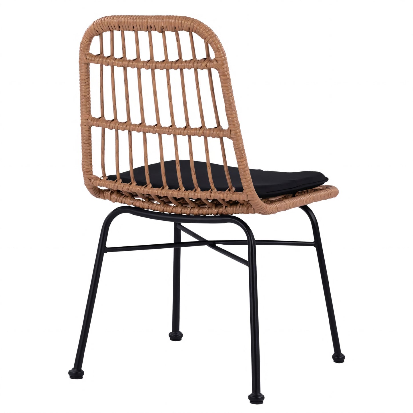 Garden Chair ArteLibre AFRANIUS Natural/Black Rattan/Metal 47x50x85cm