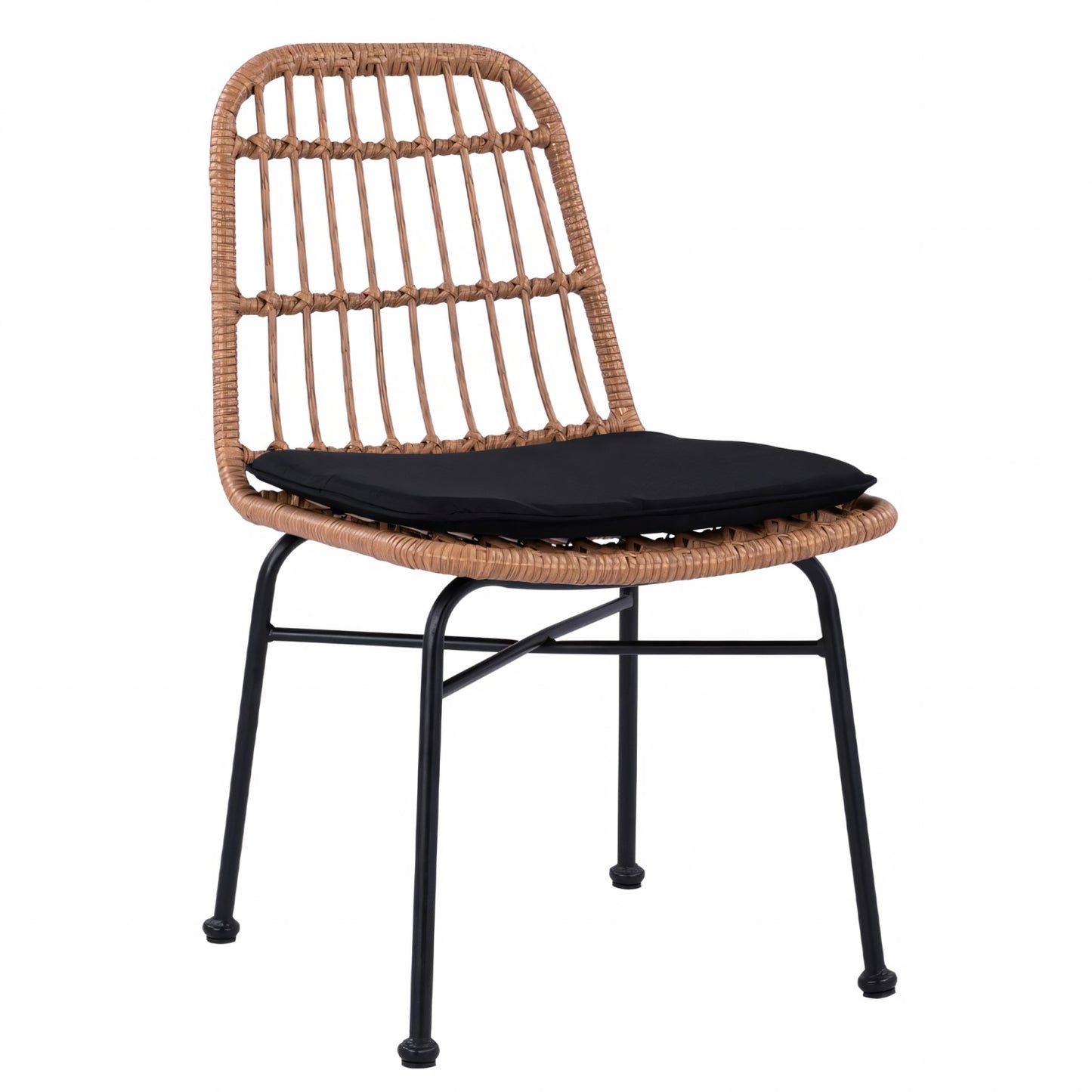 Garden Chair ArteLibre AFRANIUS Natural/Black Rattan/Metal 47x50x85cm