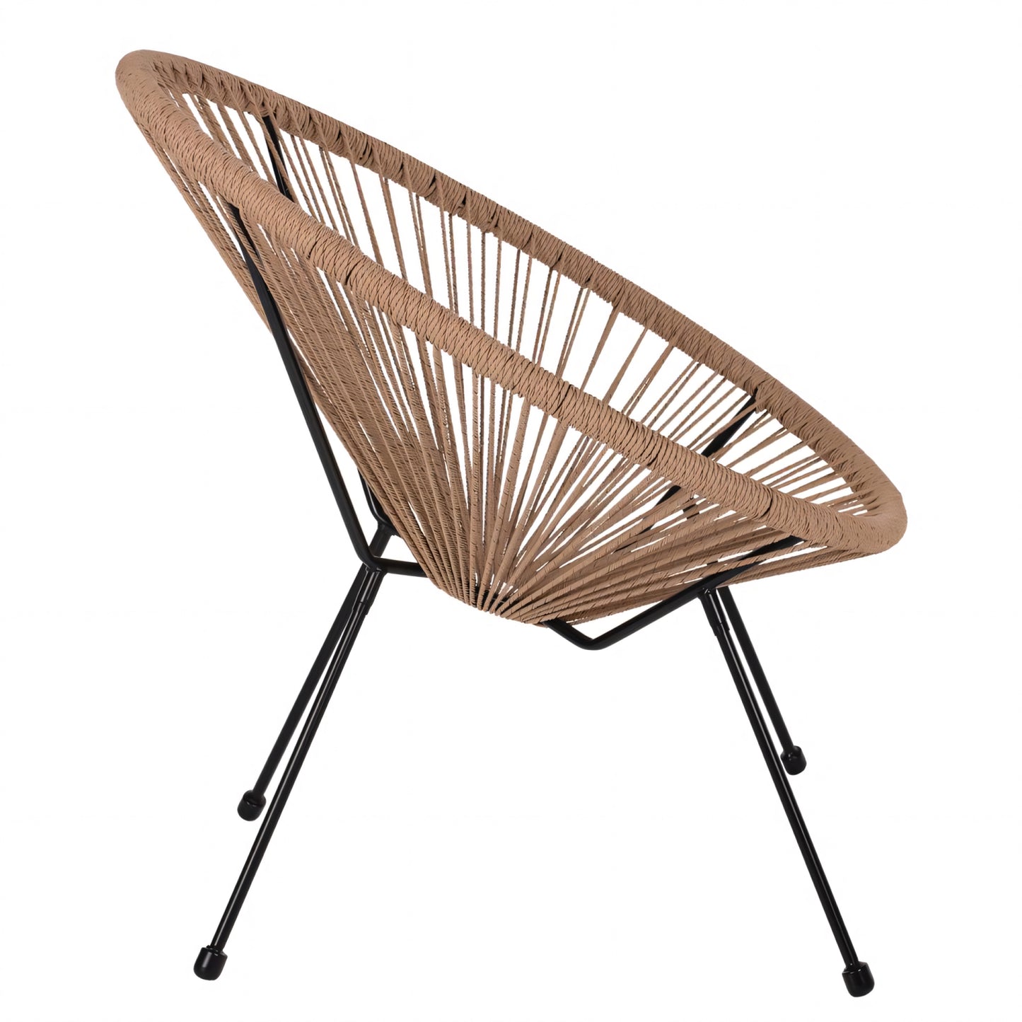 Garden Armchair ArteLibre APRONIUS Natural/Black Rattan/Metal 71x73x77cm