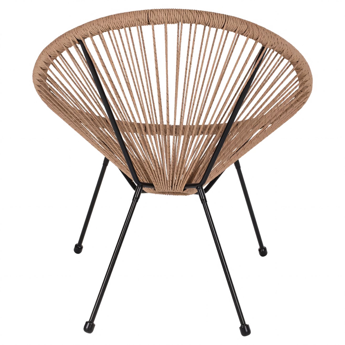 Garden Armchair ArteLibre APRONIUS Natural/Black Rattan/Metal 71x73x77cm