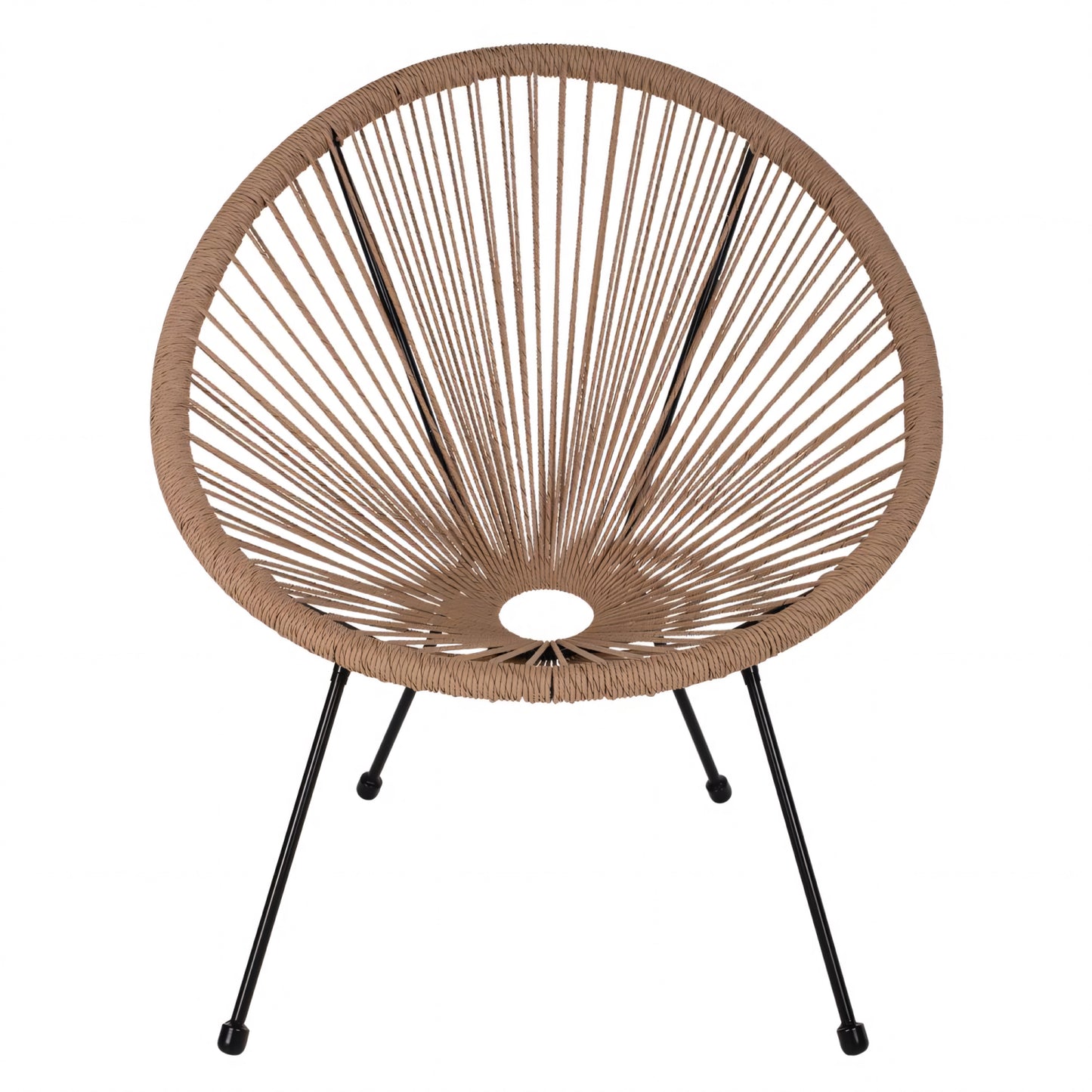 Garden Armchair ArteLibre APRONIUS Natural/Black Rattan/Metal 71x73x77cm