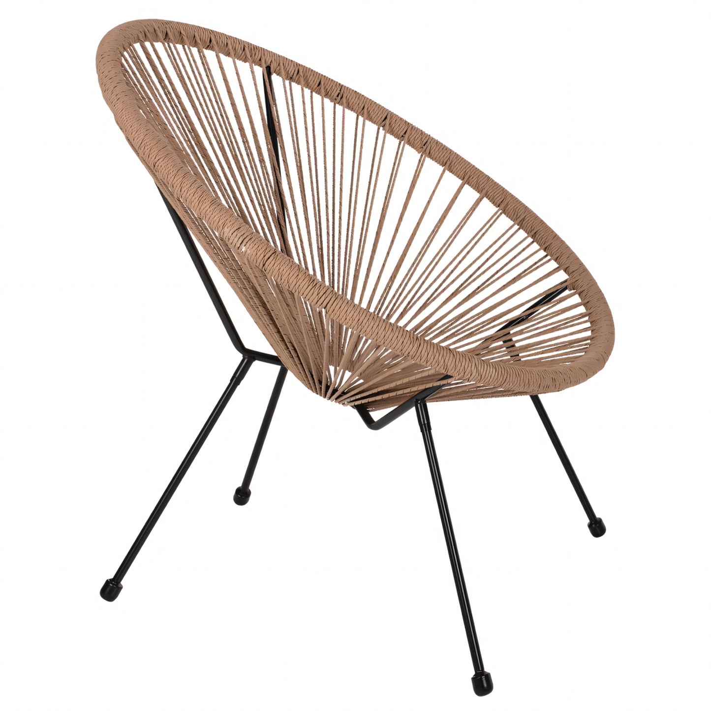 Garden Armchair ArteLibre APRONIUS Natural/Black Rattan/Metal 71x73x77cm