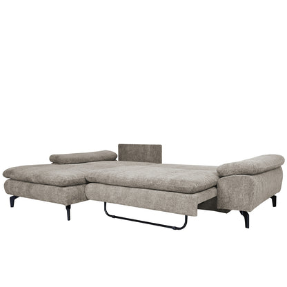 Καναπές Κρεβάτι Γωνιακός ArteLibre Αριστερή Γωνία BANDERA Ανοιχτό Γκρι 263x168x84cm - Hippiehome.gr