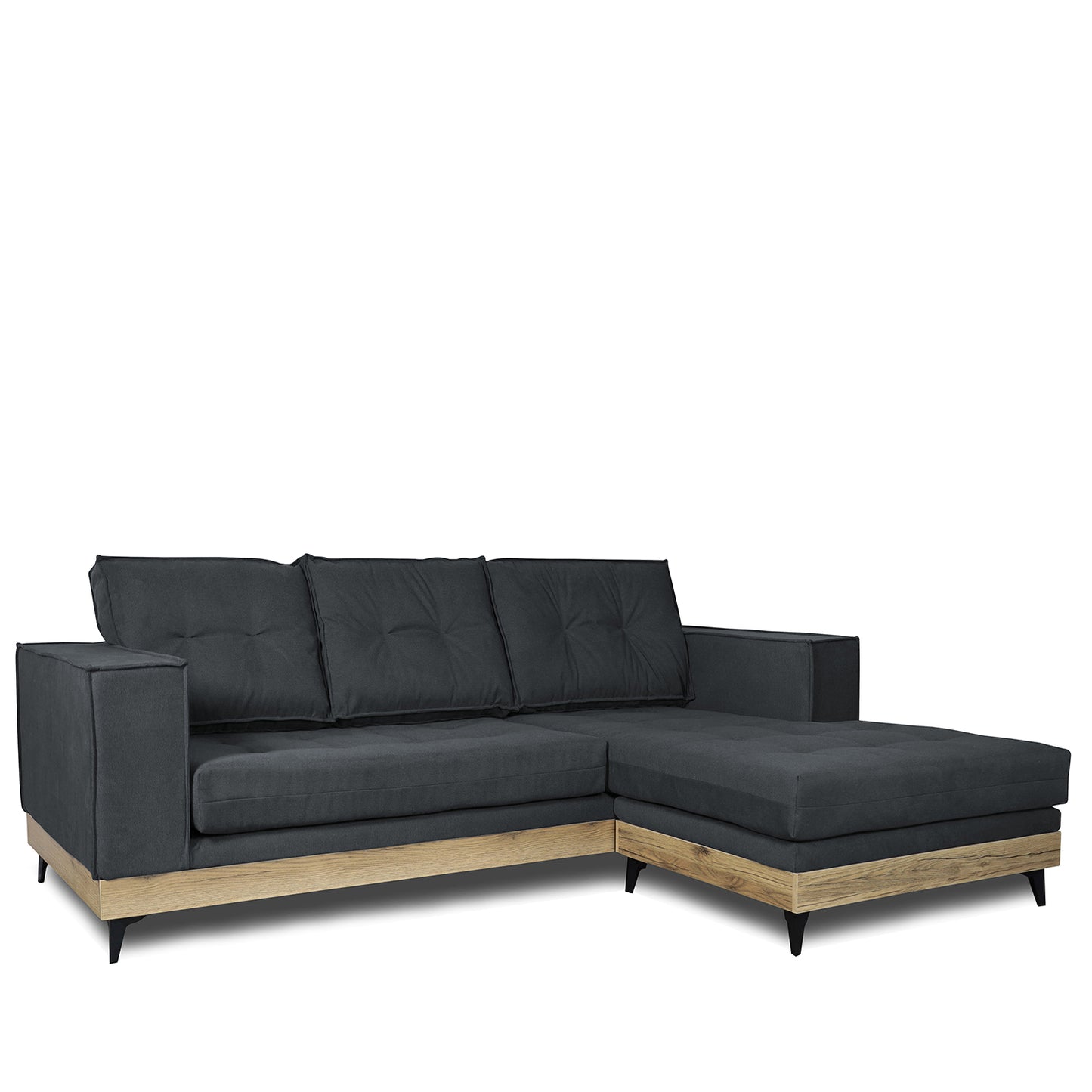 Καναπές Γωνιακός ArteLibre CALLIOPE Αναστρέψιμος Σκούρο Γκρι 250x184x100cm - Hippiehome.gr