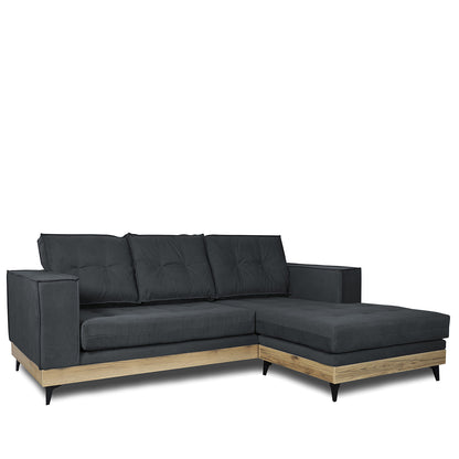 Καναπές Γωνιακός ArteLibre CALLIOPE Αναστρέψιμος Σκούρο Γκρι 250x184x100cm - Hippiehome.gr