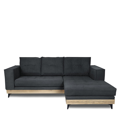 Καναπές Γωνιακός ArteLibre CALLIOPE Αναστρέψιμος Σκούρο Γκρι 250x184x100cm - Hippiehome.gr