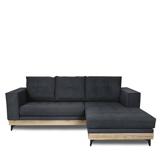 Καναπές Γωνιακός ArteLibre CALLIOPE Αναστρέψιμος Σκούρο Γκρι 250x184x100cm - Hippiehome.gr