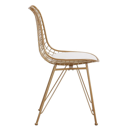 Καρέκλα Μεταλλική ArteLibre FAGUS Με Μαξιλάρι Χρυσό 49x58x83.5cm - Hippiehome.gr