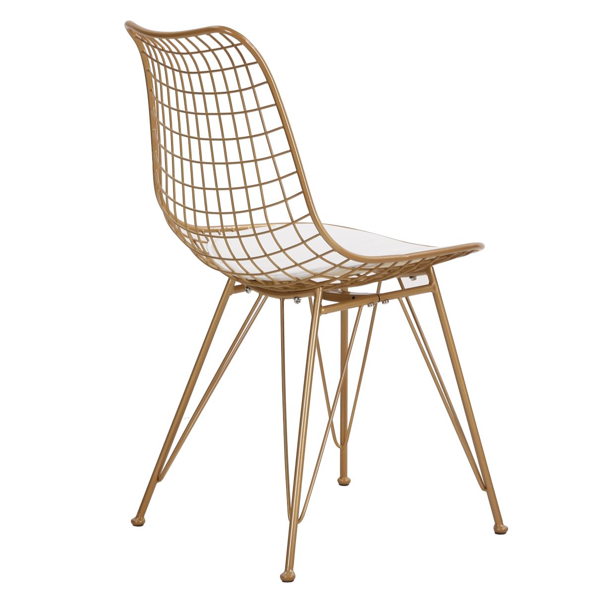 Καρέκλα Μεταλλική ArteLibre FAGUS Με Μαξιλάρι Χρυσό 49x58x83.5cm - Hippiehome.gr