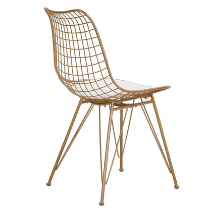 Καρέκλα Μεταλλική ArteLibre FAGUS Με Μαξιλάρι Χρυσό 49x58x83.5cm - Hippiehome.gr