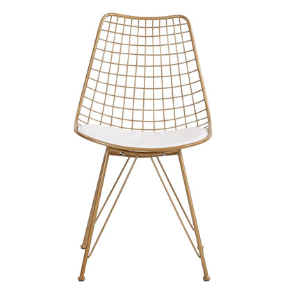 Καρέκλα Μεταλλική ArteLibre FAGUS Με Μαξιλάρι Χρυσό 49x58x83.5cm - Hippiehome.gr