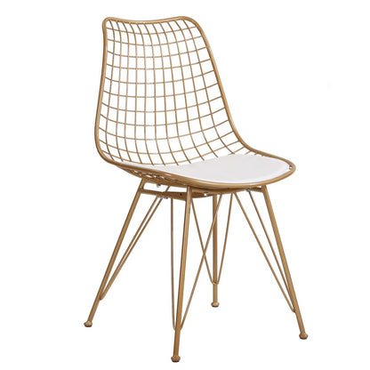 Καρέκλα Μεταλλική ArteLibre FAGUS Με Μαξιλάρι Χρυσό 49x58x83.5cm - Hippiehome.gr