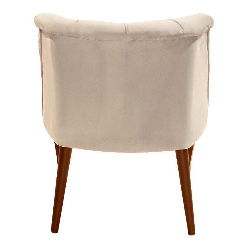 Πολυθρόνα Loreta pakoworld βελούδο μπεζ-με καρυδί πόδια 55x57x78εκ - Hippiehome.gr