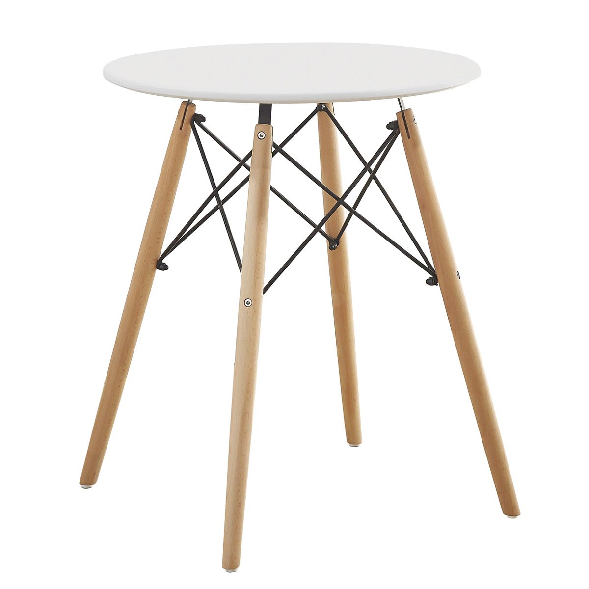 Τραπέζι ArteLibre RAPTOR Λευκό MDF/Ξύλο 60x60x70cm - Hippiehome.gr