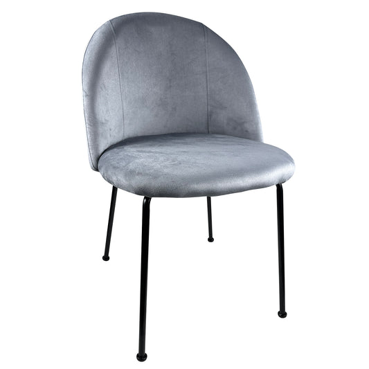 Καρέκλα Τραπεζαρίας ArteLibre TROUTMAN Γκρι/Μαύρο Βελούδο/Μέταλλο 58x50x80cm - Hippiehome.gr