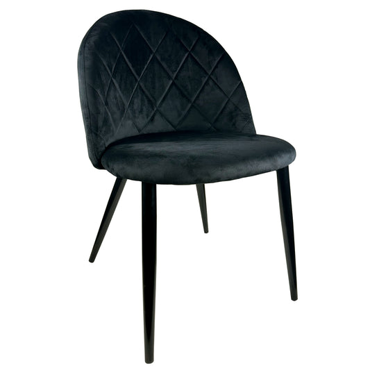 Καρέκλα Τραπεζαρίας ArteLibre NICHOLAS Μαύρο Βελούδο/Μέταλλο 58x50x80cm - Hippiehome.gr