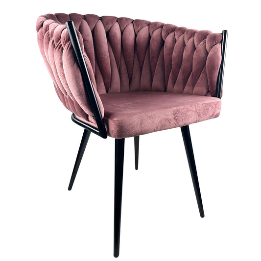 Καρέκλα Τραπεζαρίας ArteLibre JENNINGS Σάπιο Μήλο/Μαύρο Βελούδο/Μέταλλο 55x60x80cm - Hippiehome.gr
