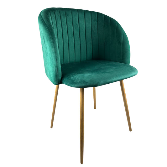 Καρέκλα Τραπεζαρίας ArteLibre KINGFISHER Κυπαρισσί/Φυσικό Βελούδο/Μέταλλο 54x55x83cm - Hippiehome.gr