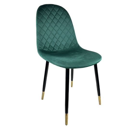 Καρέκλα Τραπεζαρίας ArteLibre BEDFORD Κυπαρισσί/Μαύρο Βελούδο/Μέταλλο 53x44x86cm - Hippiehome.gr