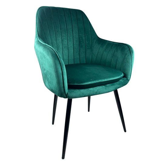 Καρέκλα Τραπεζαρίας ArteLibre MYRTLE Κυπαρισσί/Μαύρο Βελούδο/Μέταλλο 57x43x82cm - Hippiehome.gr