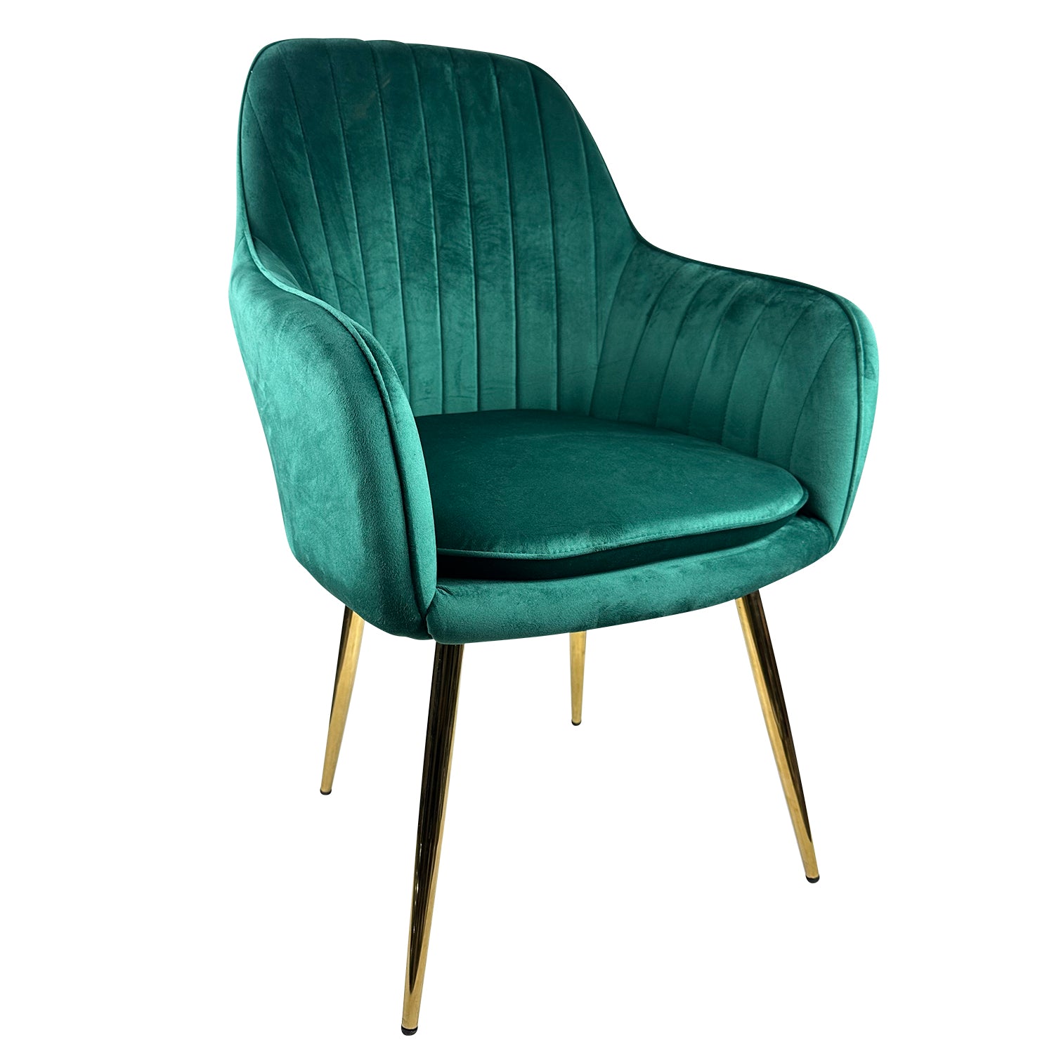 Καρέκλα Τραπεζαρίας ArteLibre MYRTLE Κυπαρισσί/Χρυσό Βελούδο/Μέταλλο 57x43x82cm - Hippiehome.gr