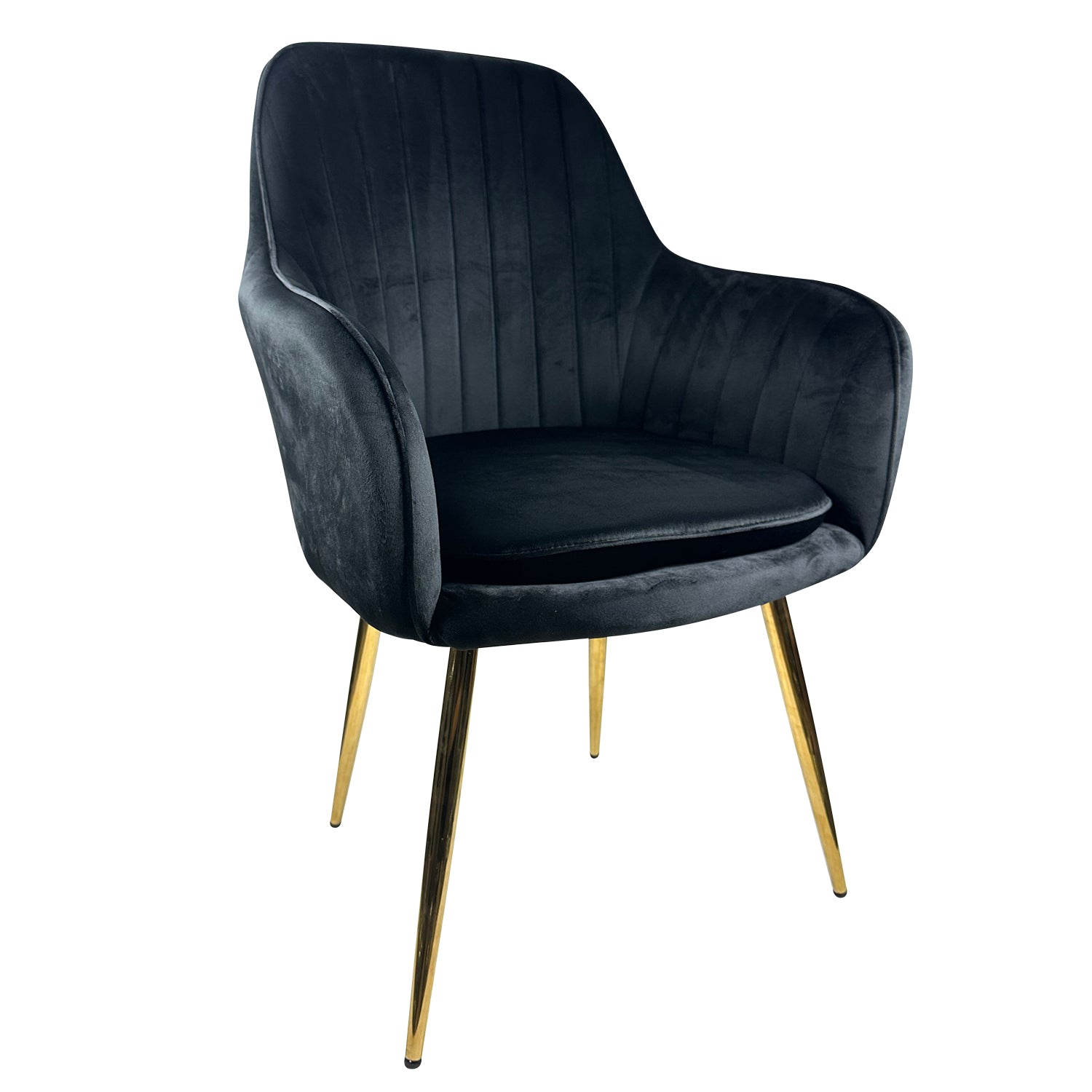 Καρέκλα Τραπεζαρίας ArteLibre MYRTLE Μαύρο/Χρυσό Βελούδο/Μέταλλο 57x43x82cm - Hippiehome.gr