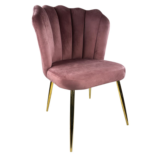 Καρέκλα Τραπεζαρίας ArteLibre ROCKAWAY Σάπιο Μήλο Βελούδο/Μέταλλο 48x48x85cm - Hippiehome.gr