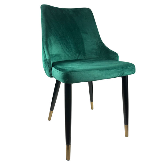 Καρέκλα Τραπεζαρίας ArteLibre QUEENS Κυπαρισσί/Μαύρο Βελούδο/Μέταλλο 51x58x83cm - Hippiehome.gr