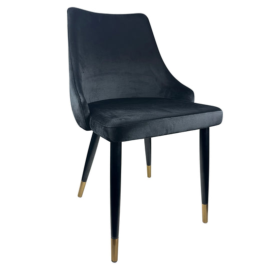 Καρέκλα Τραπεζαρίας ArteLibre QUEENS Μαύρο Βελούδο/Μέταλλο 51x58x83cm - Hippiehome.gr