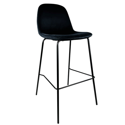 Σκαμπό Bar ArteLibre BROOKLYN Μαύρο Βελούδο/Μέταλλο 47x51x96cm - Hippiehome.gr