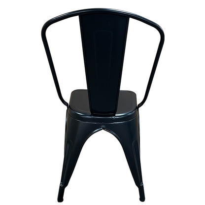 Καρέκλα ArteLibre Βιομηχανικού Τύπου Vintage TOLIKO Μαύρο Ματ Μέταλλο 44x49x84cm - Hippiehome.gr