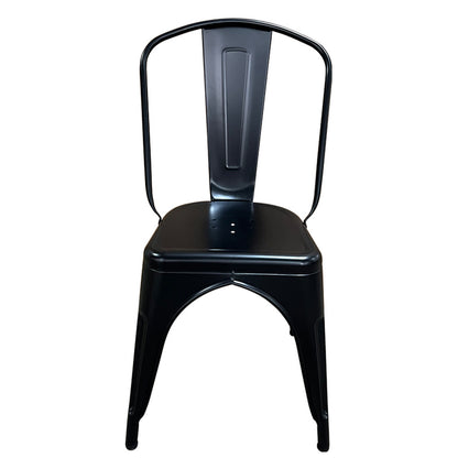 Καρέκλα ArteLibre Βιομηχανικού Τύπου Vintage TOLIKO Μαύρο Ματ Μέταλλο 44x49x84cm - Hippiehome.gr